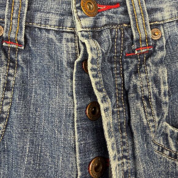 Vintage Y2K KIKWEAR Rave Jeans Mens 26X28.5 Wide Leg Big Pocket Skater Thrashed - Picture 7 of 15